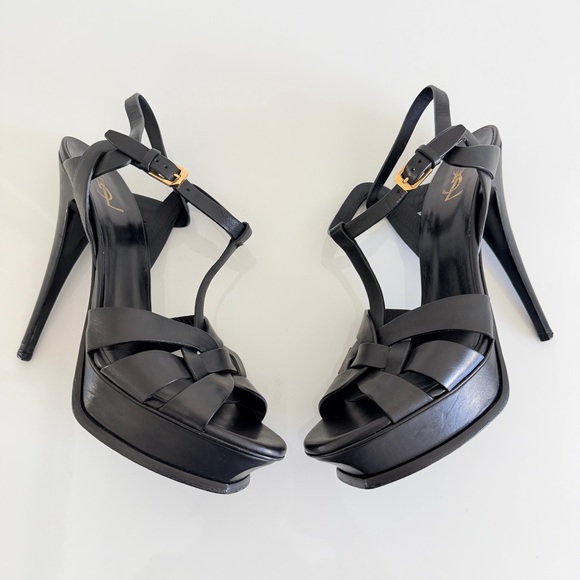 Saint Laurent Black Strappy Heels - Picture 13 of 15